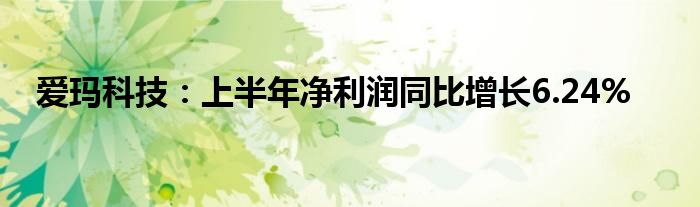 爱玛科技：上半年净利润同比增长6.24%