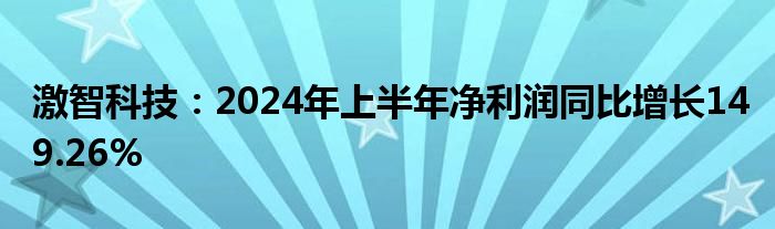 激智科技：2024年上半年净利润同比增长149.26%