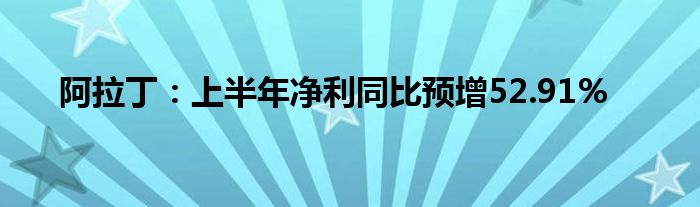 阿拉丁：上半年净利同比预增52.91%