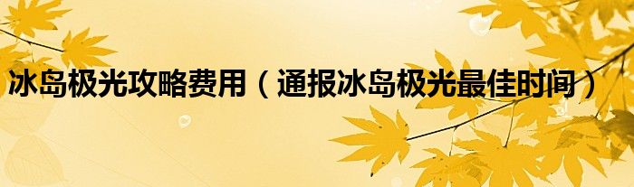 冰岛极光攻略费用（通报冰岛极光最佳时间）