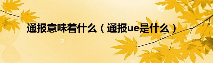 通报意味着什么（通报ue是什么）