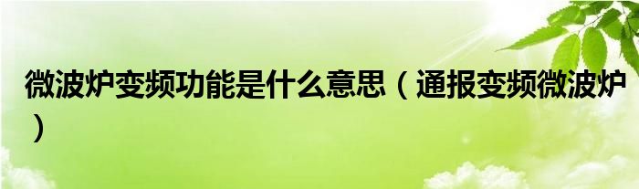 微波炉变频功能是什么意思（通报变频微波炉）