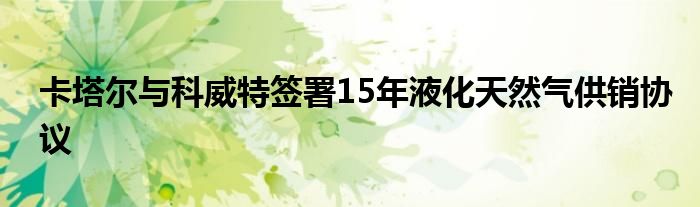 卡塔尔与科威特签署15年液化天然气供销协议