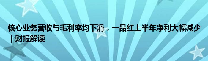 核心业务营收与毛利率均下滑，一品红上半年净利大幅减少｜财报解读