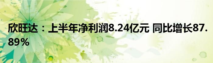 欣旺达：上半年净利润8.24亿元 同比增长87.89%