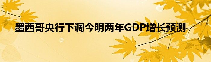 墨西哥央行下调今明两年GDP增长预测