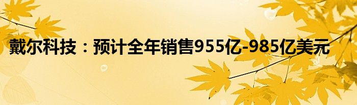 戴尔科技：预计全年销售955亿-985亿美元