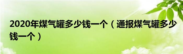 2020年煤气罐多少钱一个（通报煤气罐多少钱一个）