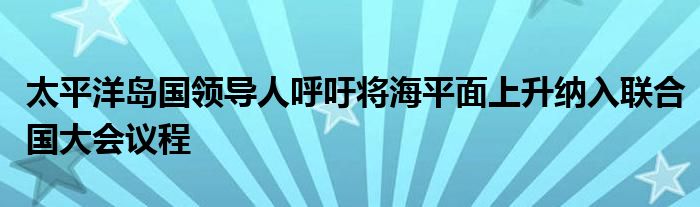 太平洋岛国领导人呼吁将海平面上升纳入联合国大会议程