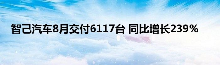 智己汽车8月交付6117台 同比增长239%