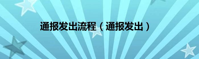 通报发出流程（通报发出）