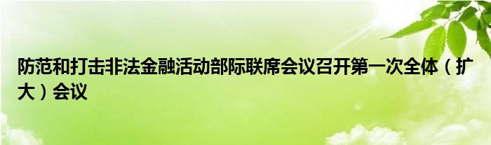 防范和打击非法
活动部际联席会议召开第一次全体（扩大）会议