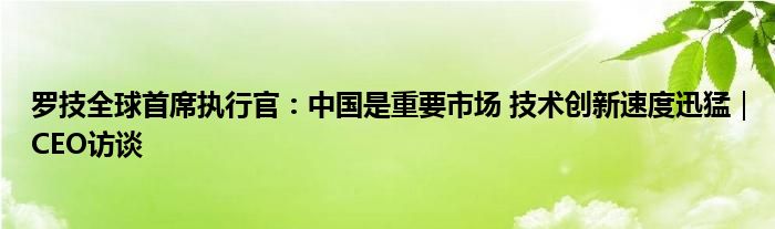 罗技全球首席执行官：中国是重要市场 技术创新速度迅猛｜CEO访谈