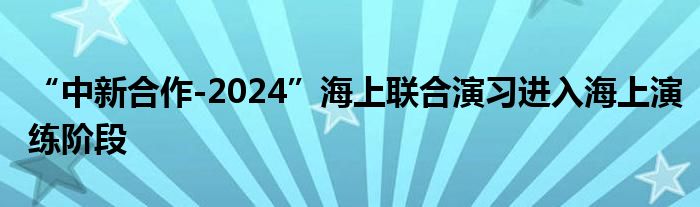 “中新合作-2024”海上联合演习进入海上演练阶段