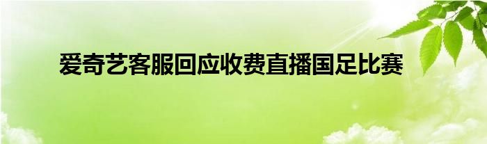 爱奇艺客服回应收费直播国足比赛