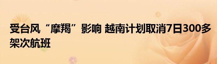 受台风“摩羯”影响 越南计划取消7日300多架次航班