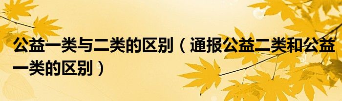 公益一类与二类的区别（通报公益二类和公益一类的区别）