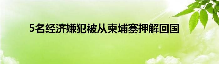 5名经济嫌犯被从柬埔寨押解回国