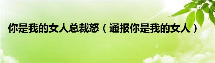 你是我的女人总裁怒（通报你是我的女人）