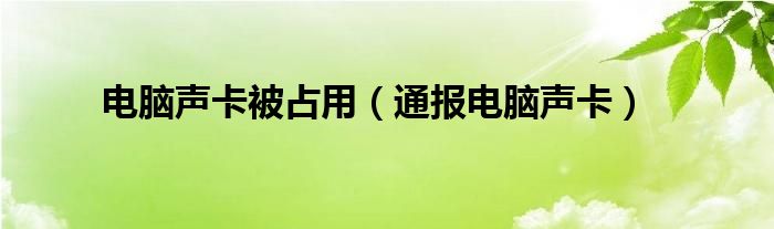 电脑声卡被占用（通报电脑声卡）