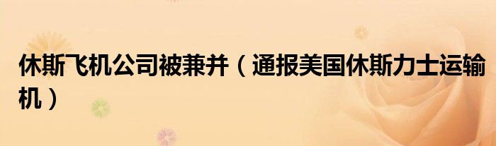 休斯飞机公司被兼并（通报美国休斯力士运输机）