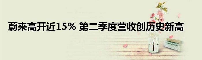 蔚来高开近15% 第二季度营收创历史新高