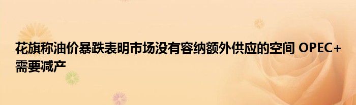 花旗称油价暴跌表明市场没有容纳额外供应的空间 OPEC+需要减产