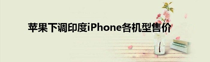 苹果下调印度iPhone各机型售价