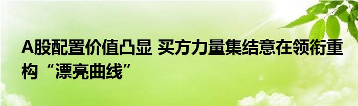 A股配置价值凸显 买方力量集结意在领衔重构“漂亮曲线”