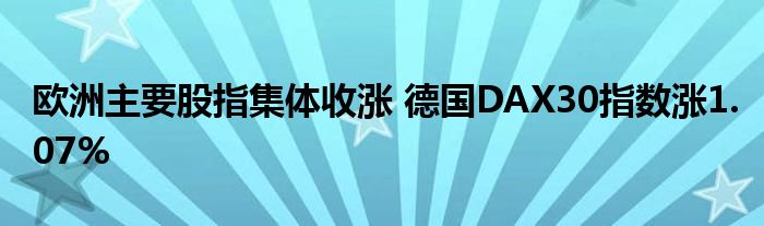 欧洲主要股指集体收涨 德国DAX30指数涨1.07%