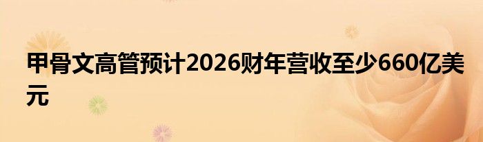 甲骨文高管预计2026财年营收至少660亿美元