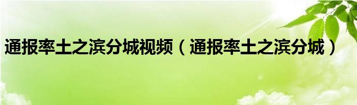 通报率土之滨分城视频（通报率土之滨分城）