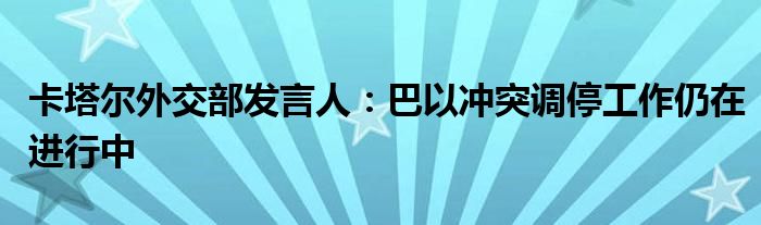 卡塔尔外交部发言人：巴以冲突调停工作仍在进行中