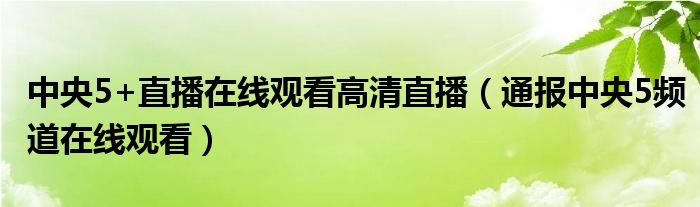 中央5+直播在线观看高清直播（通报中央5频道在线观看）