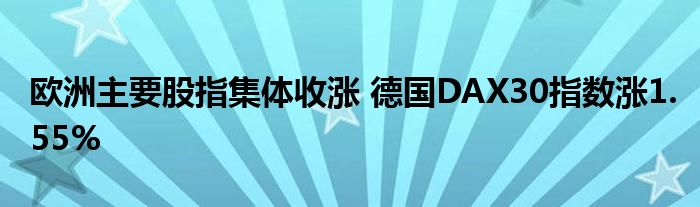 欧洲主要股指集体收涨 德国DAX30指数涨1.55%