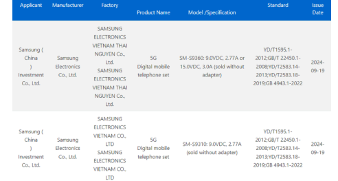 三星Galaxy S25和Galaxy S25+在中国获得3C认证快速充电功能曝光