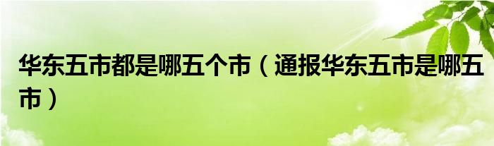 华东五市都是哪五个市（通报华东五市是哪五市）