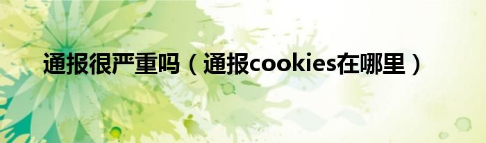 通报很严重吗（通报cookies在哪里）