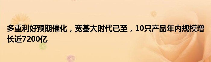 多重利好预期催化，宽基大时代已至，10只产品年内规模增长近7200亿