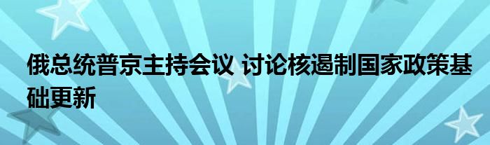 俄总统普京主持会议 讨论核遏制国家政策基础更新