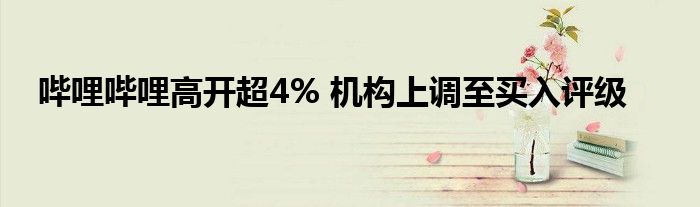 哔哩哔哩高开超4% 机构上调至买入评级