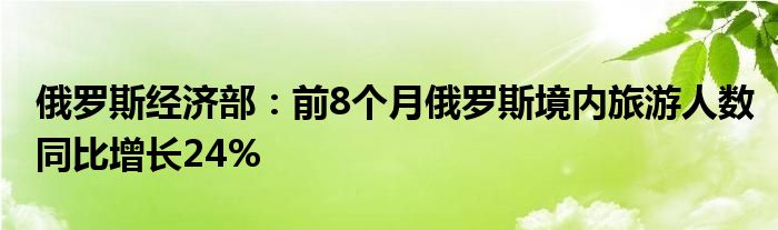 俄罗斯经济部：前8个月俄罗斯境内旅游人数同比增长24%