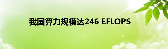 我国算力规模达246 EFLOPS