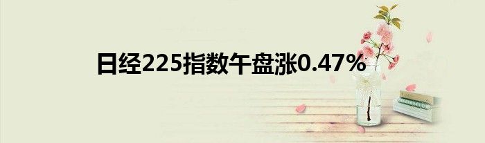 日经225指数午盘涨0.47%