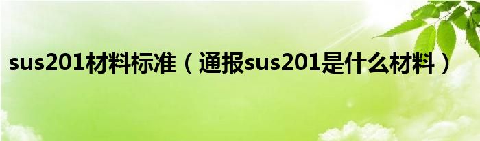 sus201材料标准（通报sus201是什么材料）