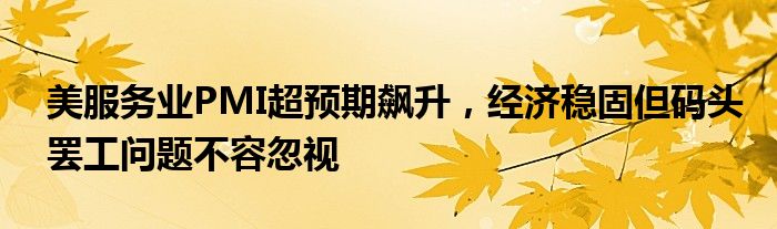 美服务业PMI超预期飙升，经济稳固但码头罢工问题不容忽视