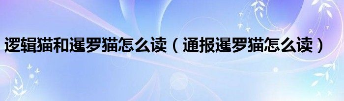 逻辑猫和暹罗猫怎么读（通报暹罗猫怎么读）