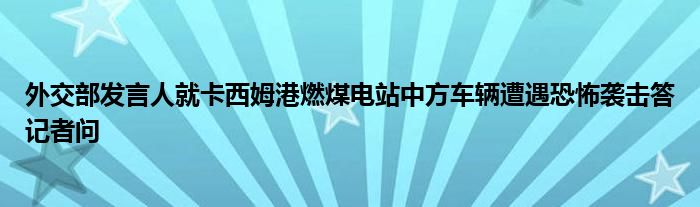 外交部发言人就卡西姆港燃煤电站中方车辆遭遇恐怖袭击答记者问