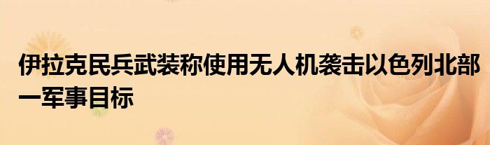 伊拉克民兵武装称使用无人机袭击以色列北部一军事目标