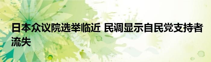 日本众议院选举临近 民调显示自民党支持者流失